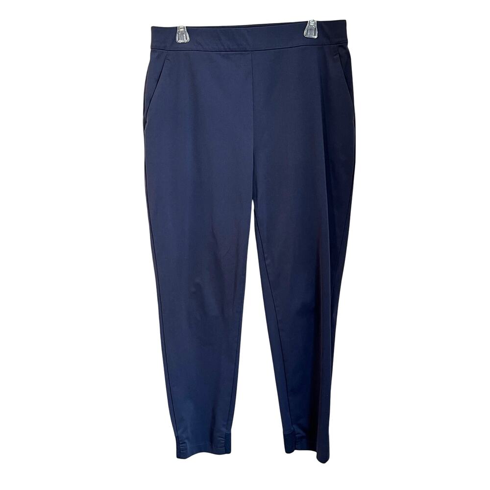 Ministry of Supply Kinetic Slim Pull On Pants Size 12 Navy Stretch Tech Career